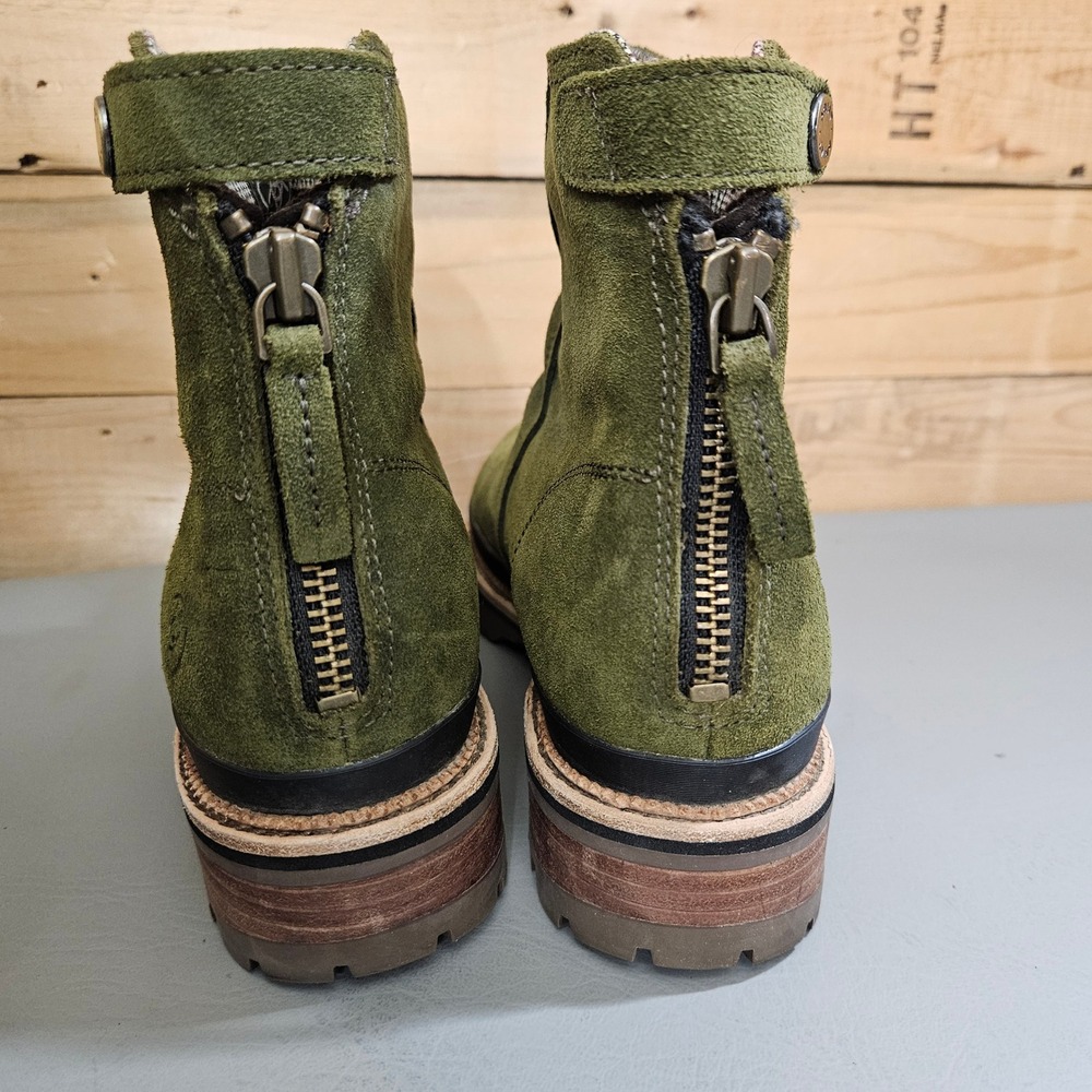 Ariat Leighton WP Olive Green Suede Waterproof Ankle Boots Vibram 8 B - Picture 7 of 9